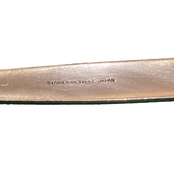 Vintage MCM Stainless Steel Floral Pattern Severing Folk & Spoon Set Japan - Picture 9 of 13